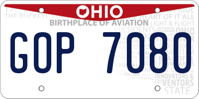 OH license plate GOP7080