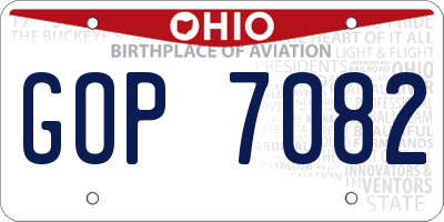 OH license plate GOP7082