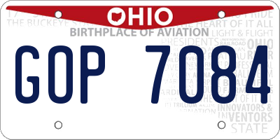 OH license plate GOP7084