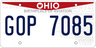 OH license plate GOP7085