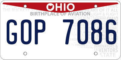 OH license plate GOP7086