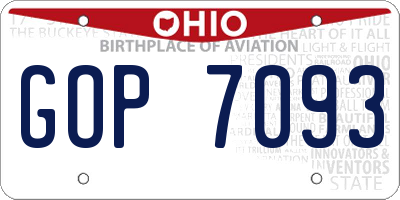 OH license plate GOP7093