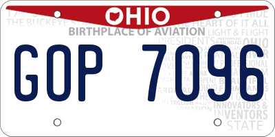 OH license plate GOP7096