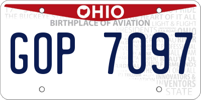 OH license plate GOP7097