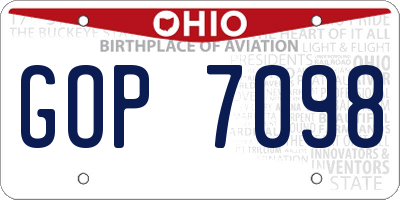 OH license plate GOP7098