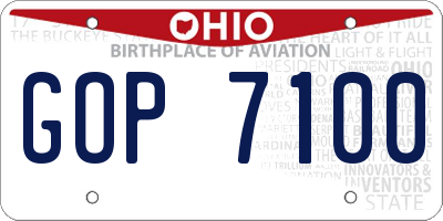 OH license plate GOP7100