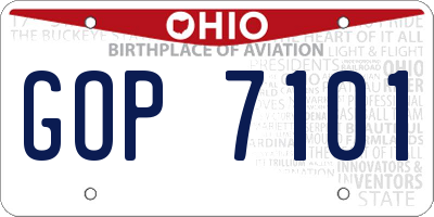 OH license plate GOP7101