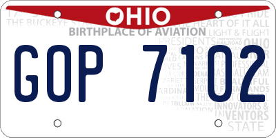 OH license plate GOP7102