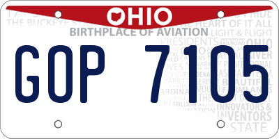 OH license plate GOP7105