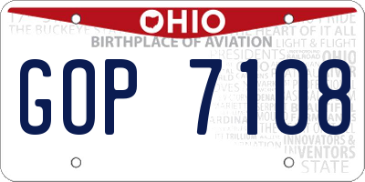 OH license plate GOP7108