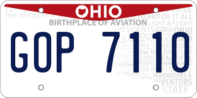 OH license plate GOP7110