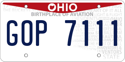 OH license plate GOP7111