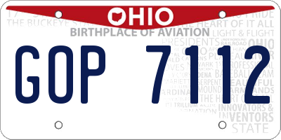 OH license plate GOP7112