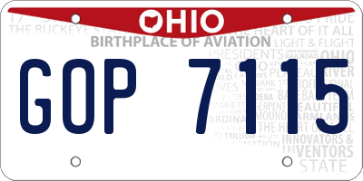 OH license plate GOP7115