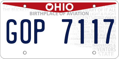 OH license plate GOP7117
