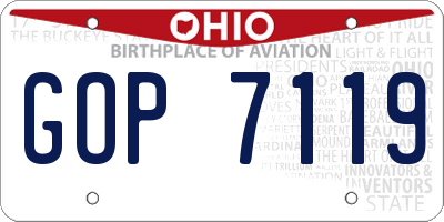 OH license plate GOP7119