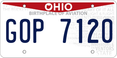 OH license plate GOP7120