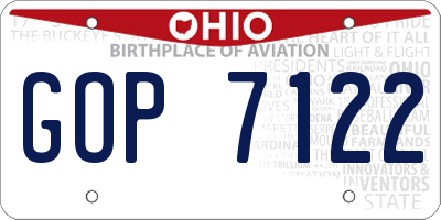 OH license plate GOP7122