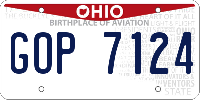 OH license plate GOP7124