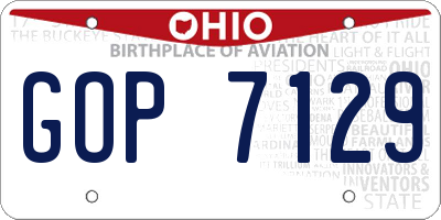 OH license plate GOP7129