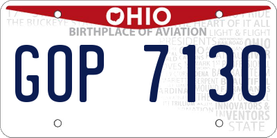 OH license plate GOP7130