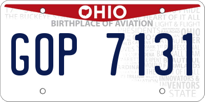 OH license plate GOP7131