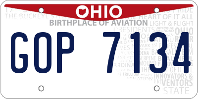OH license plate GOP7134