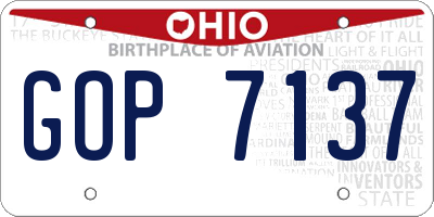 OH license plate GOP7137