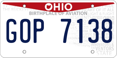 OH license plate GOP7138