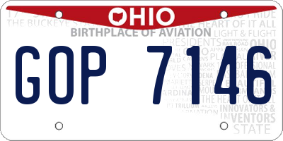 OH license plate GOP7146