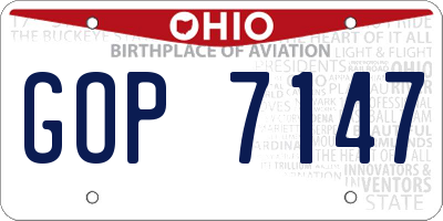 OH license plate GOP7147
