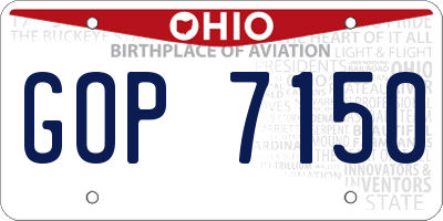 OH license plate GOP7150