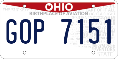 OH license plate GOP7151