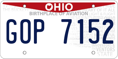 OH license plate GOP7152