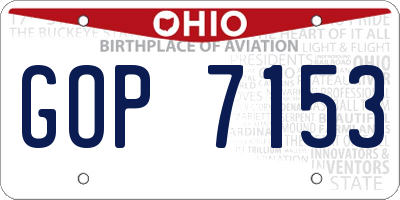 OH license plate GOP7153