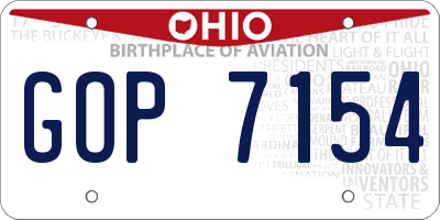 OH license plate GOP7154