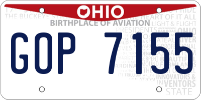 OH license plate GOP7155