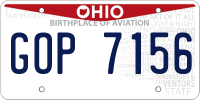 OH license plate GOP7156