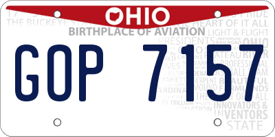 OH license plate GOP7157