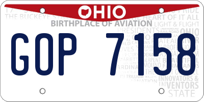 OH license plate GOP7158