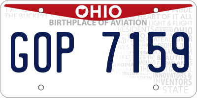 OH license plate GOP7159