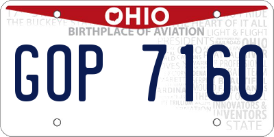 OH license plate GOP7160