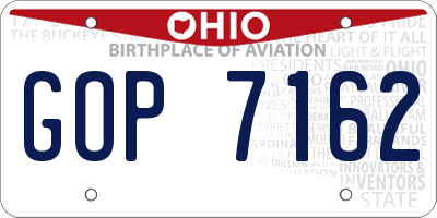 OH license plate GOP7162