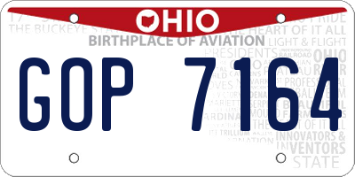 OH license plate GOP7164