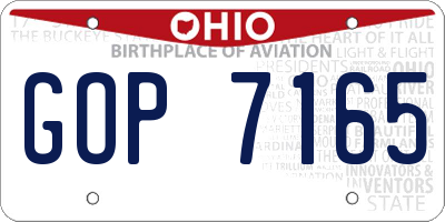 OH license plate GOP7165