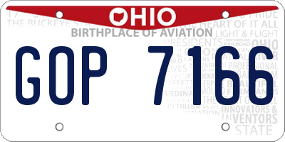 OH license plate GOP7166