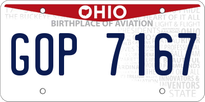 OH license plate GOP7167