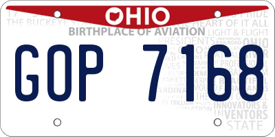 OH license plate GOP7168