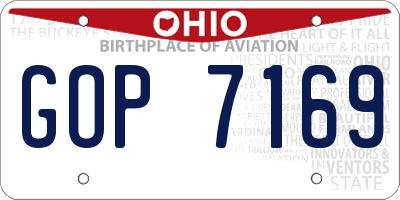 OH license plate GOP7169