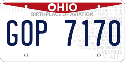 OH license plate GOP7170